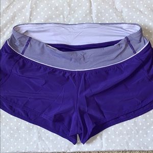Lululemon speed shorts. Purple 8